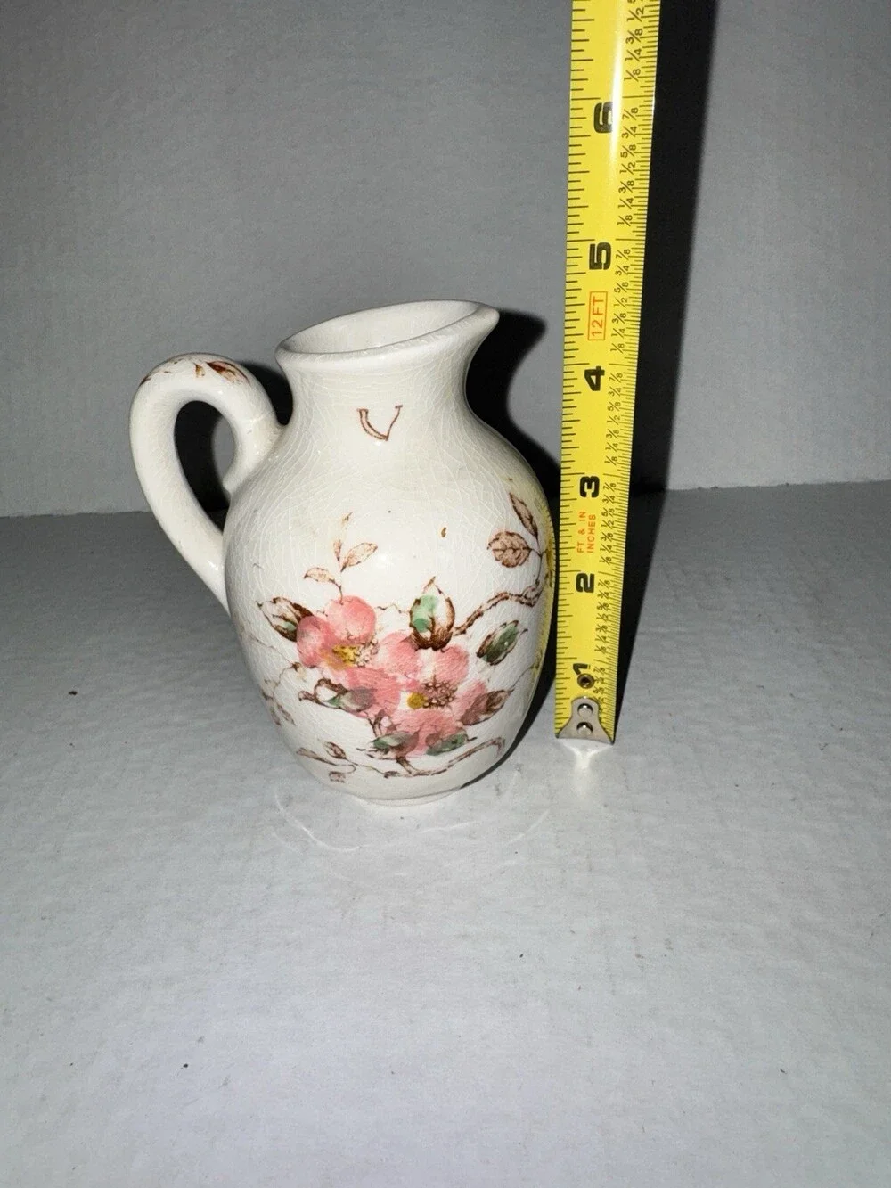 VTG Nasco Springtime Mini Creamer Pitcher Pink Dogwood Japan 4.5”